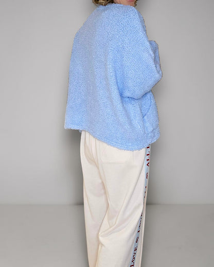Baby Blue Chenille Zip Jkt