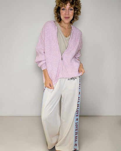 Baby Pink Chenille Zip Jkt