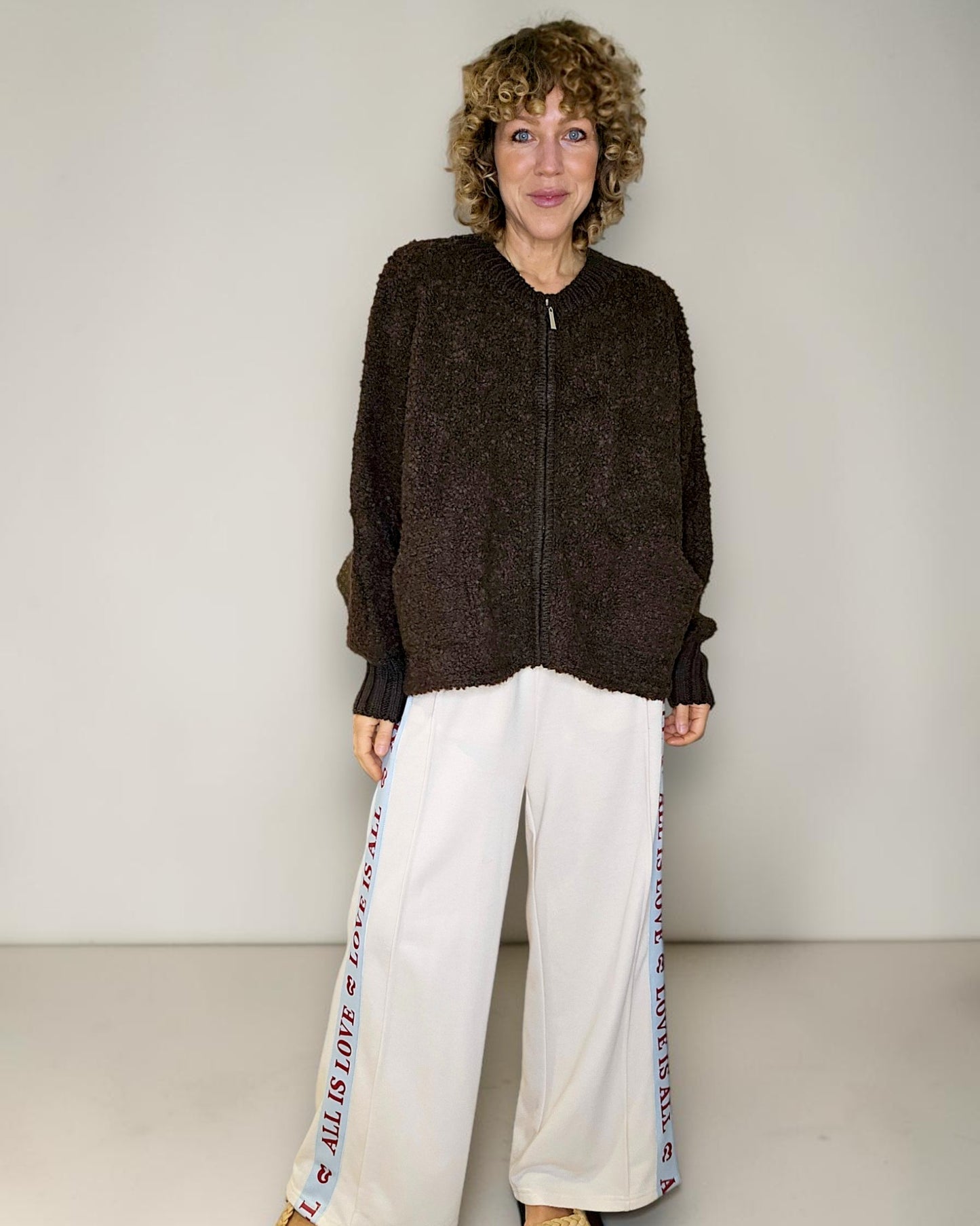 Drk Coffee Chenille Zip Jkt