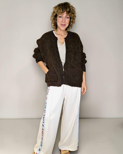 Drk Coffee Chenille Zip Jkt
