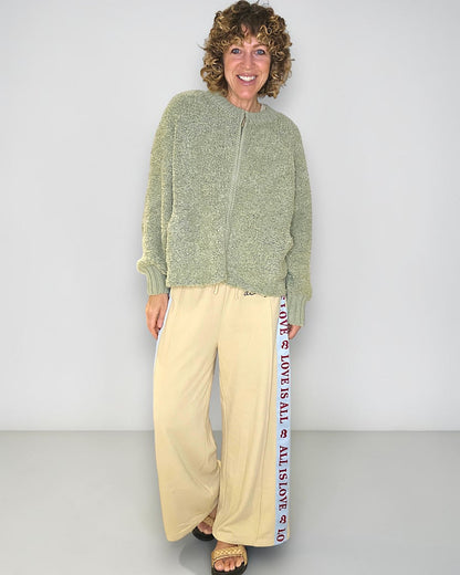 Sage Merle Chenille Zip Jkt
