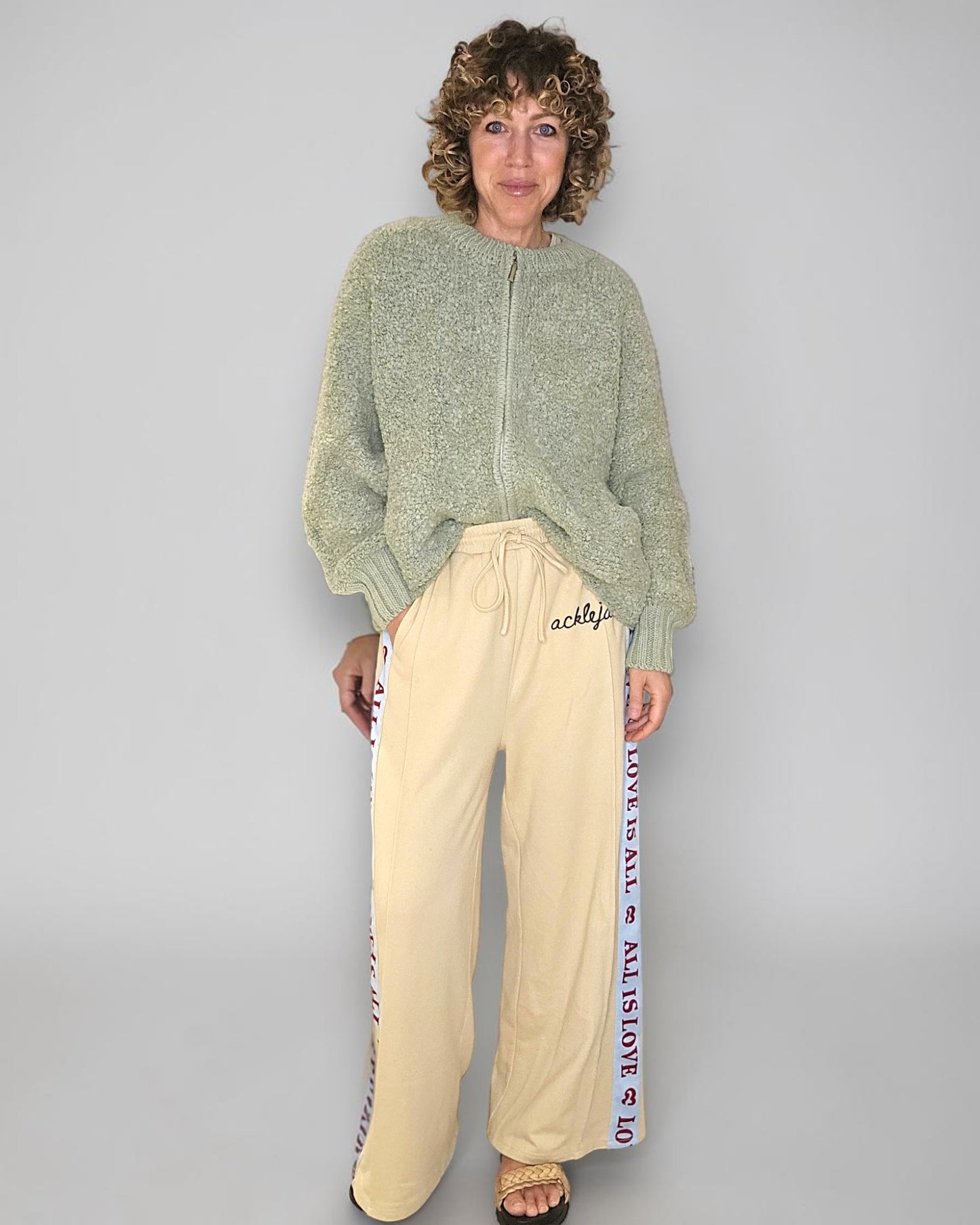 Sage Merle Chenille Zip Jkt