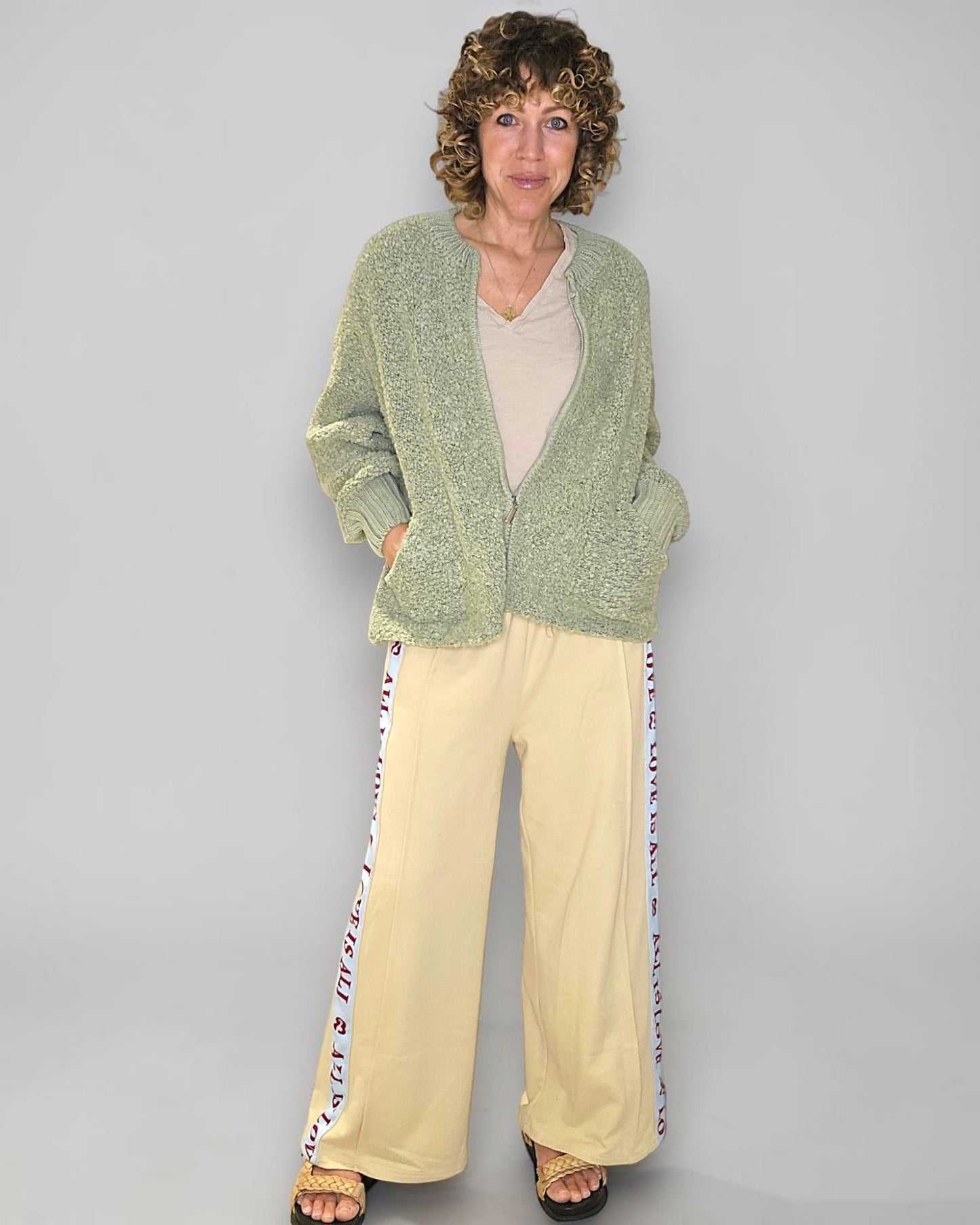 Sage Merle Chenille Zip Jkt