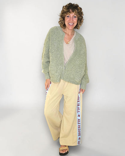 Sage Merle Chenille Zip Jkt
