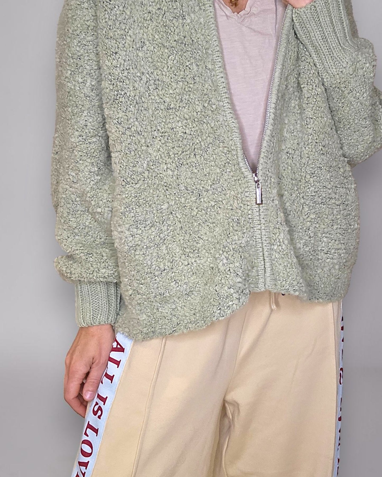 Sage Merle Chenille Zip Jkt