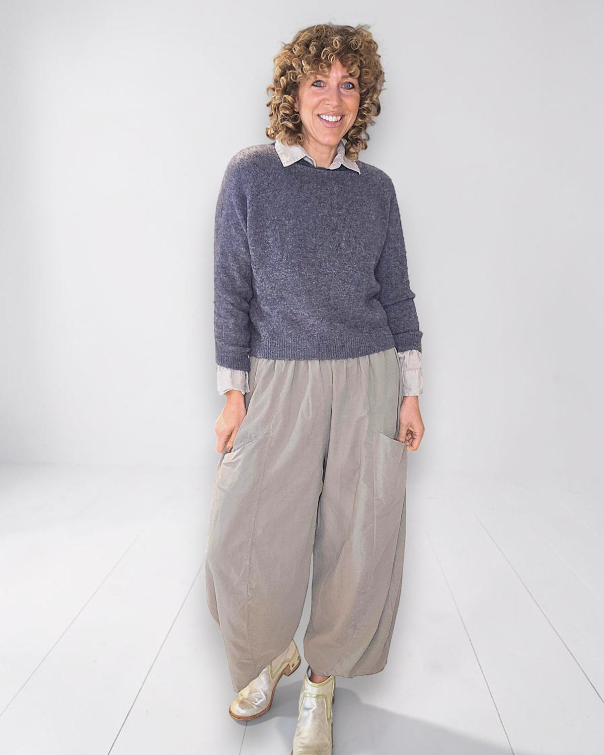 Mocha Corduroy Barrel Pants
