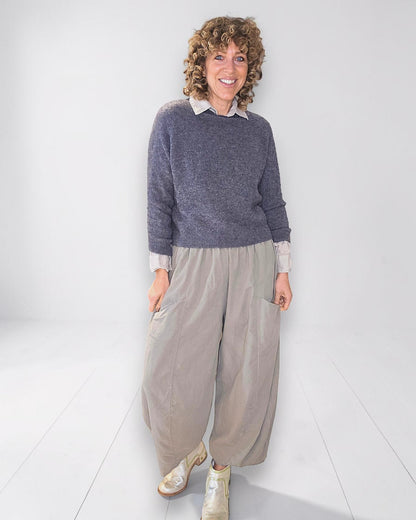 Mocha Corduroy Barrel Pants