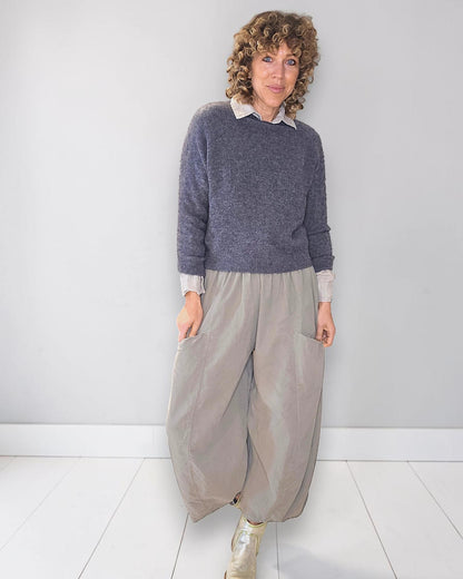 Mocha Corduroy Barrel Pants
