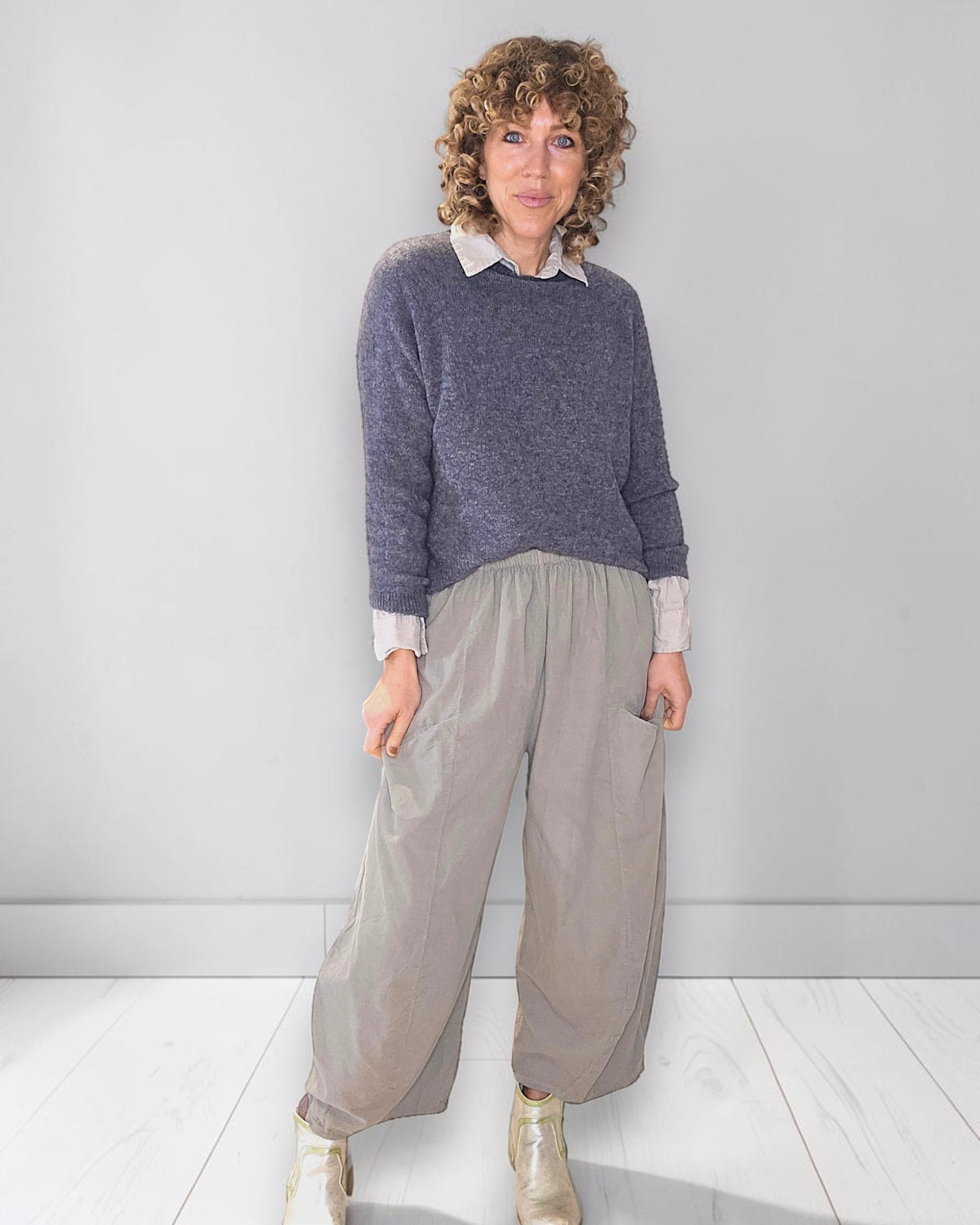 Mocha Corduroy Barrel Pants