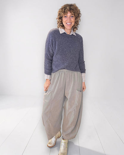 Mocha Corduroy Barrel Pants