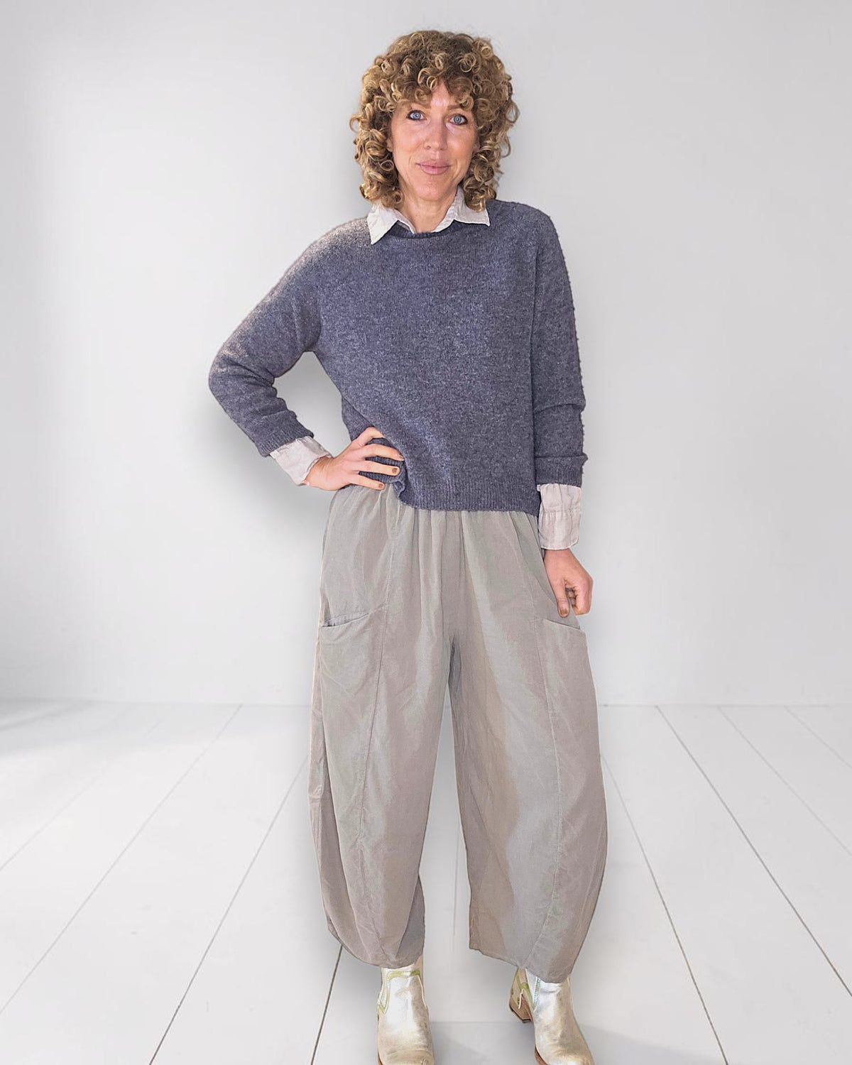 Mocha Corduroy Barrel Pants