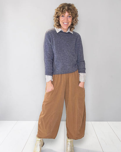 Cinnamon Corduroy Barrel Pants
