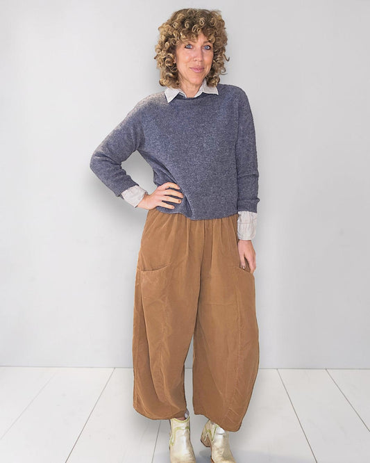 Cinnamon Corduroy Barrel Pants
