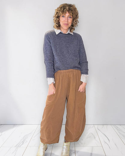 Cinnamon Corduroy Barrel Pants