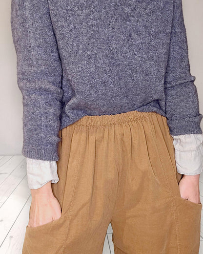 Cinnamon Corduroy Barrel Pants