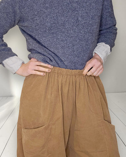 Cinnamon Corduroy Barrel Pants