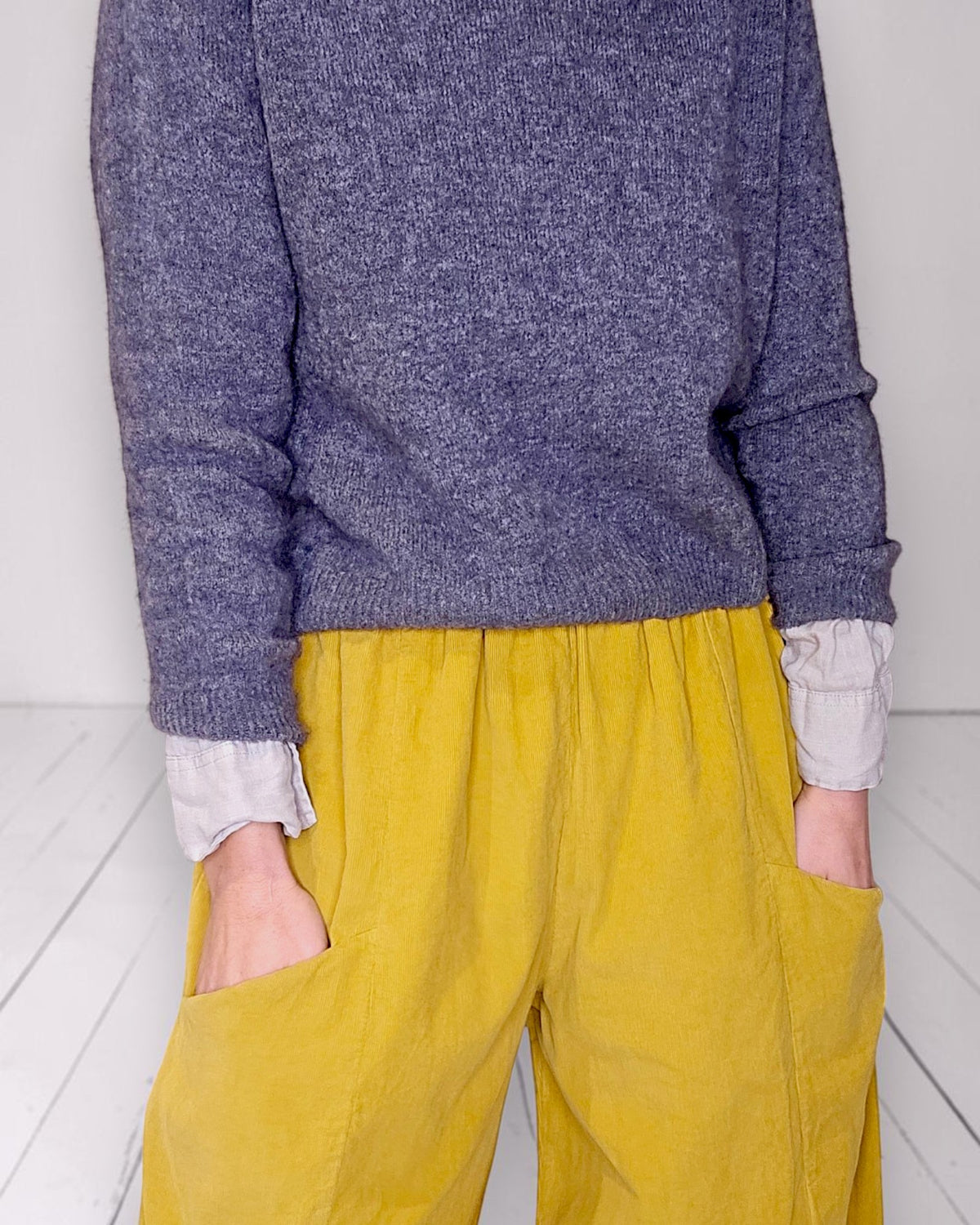 Mustard Corduroy Barrel Pants