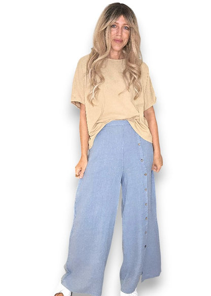 Petrol Front Row Button Sailor Pant image 1