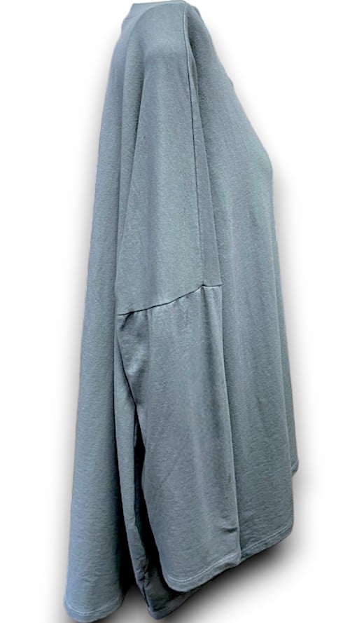 Grey Plain Ripped Cotton Sweater