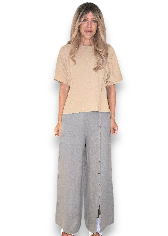 Light Grey Front Row Button Sailor Pant image 3