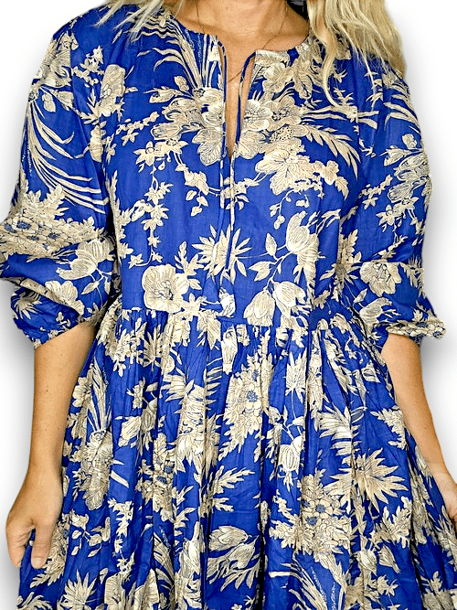 IDA IVY Pouf Sl Dress/Blu French Jungle image 3