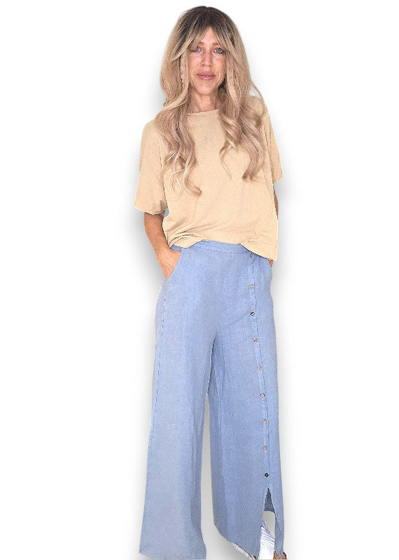 Petrol Front Row Button Sailor Pant image 6