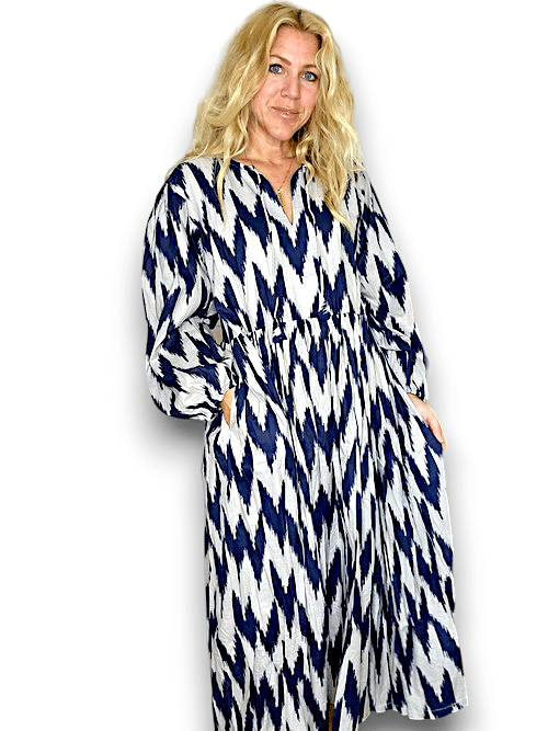 IDA IVY Pouf Sl Dress/Nvy Aztec image 5
