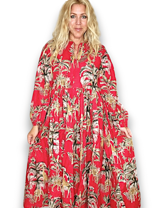 IDA IVY Pouf Sl Dress/Savann Red image 4