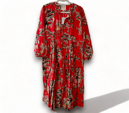 IDA IVY Pouf Sl Dress/Savann Red image 3