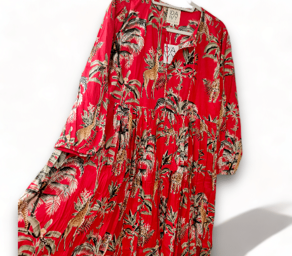 IDA IVY Pouf Sl Dress/Savann Red image 2