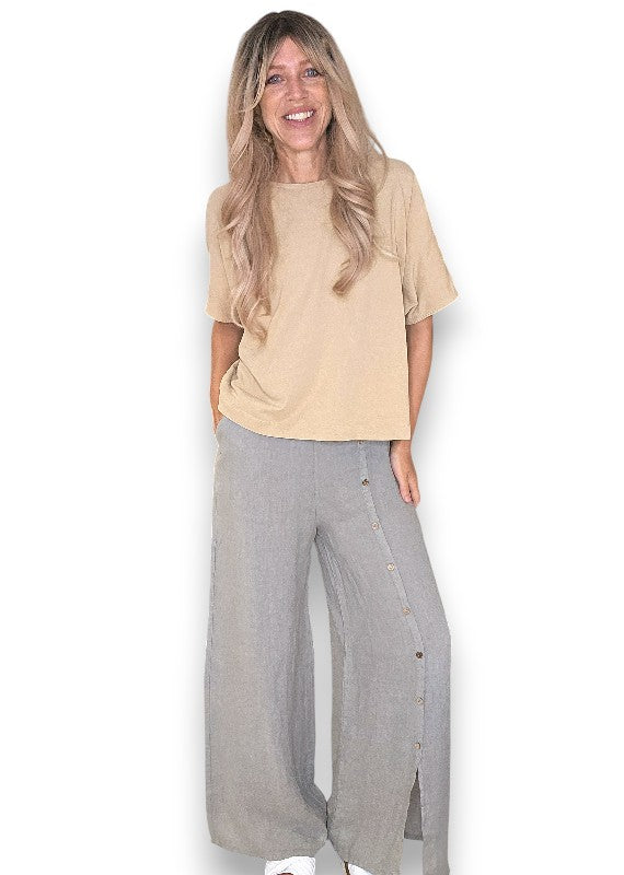 Light Grey Front Row Button Sailor Pant image 7