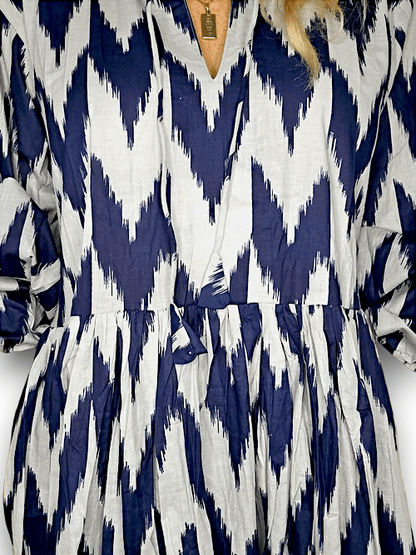 IDA IVY Pouf Sl Dress/Nvy Aztec image 3