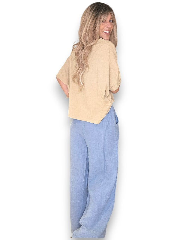 Petrol Front Row Button Sailor Pant image 3