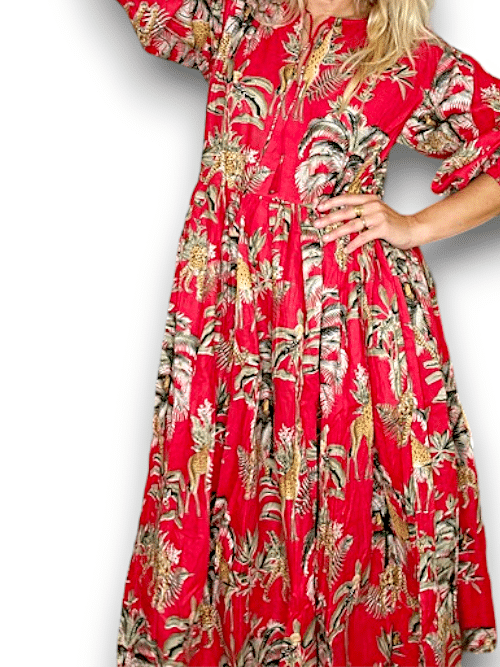 IDA IVY Pouf Sl Dress/Savann Red image 6