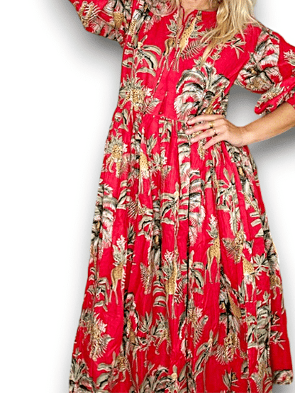 IDA IVY Pouf Sl Dress/Savann Red image 6