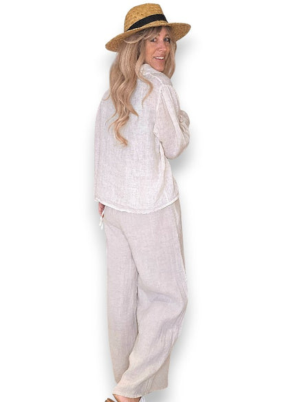 Beige Front Row Button Sailor Pant image 2
