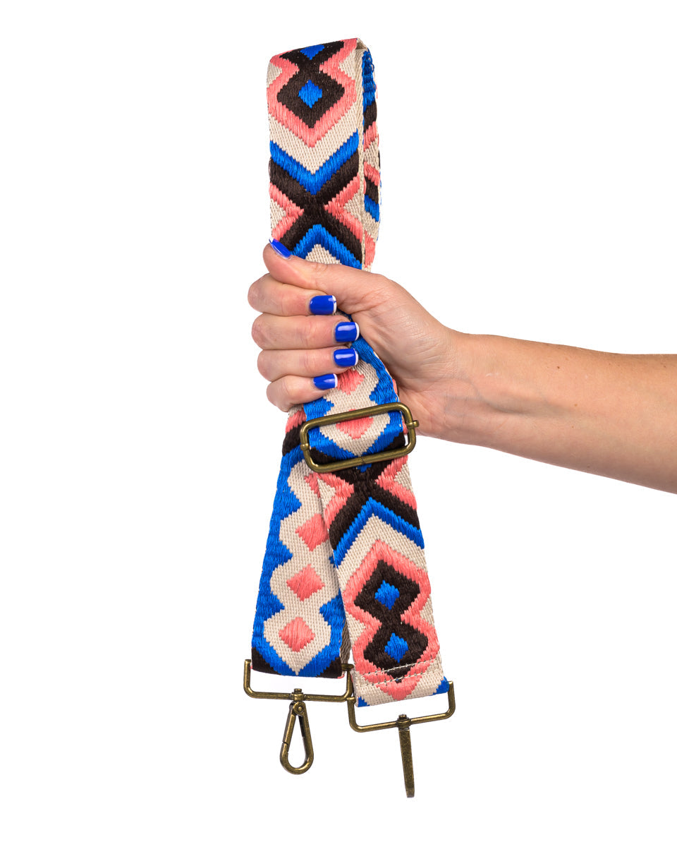 Aztec Boheme | Dark Blue, Pink & Brown | Bagstrap
