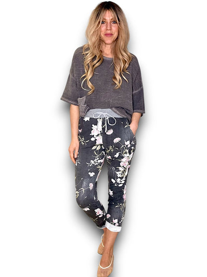 Black Denim Potpourri Cornelia Joggers