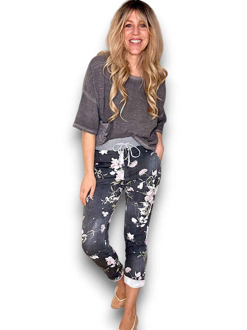 Black Denim Potpourri Cornelia Joggers