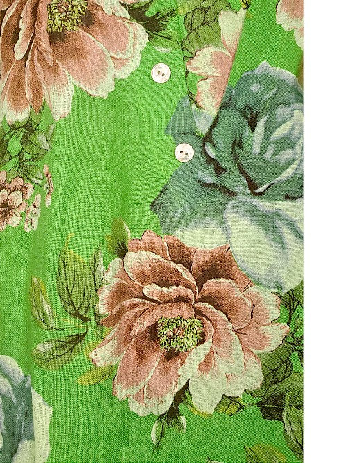 Bright Green Bright Bloom V-Neck Maxi Dress with Buttons