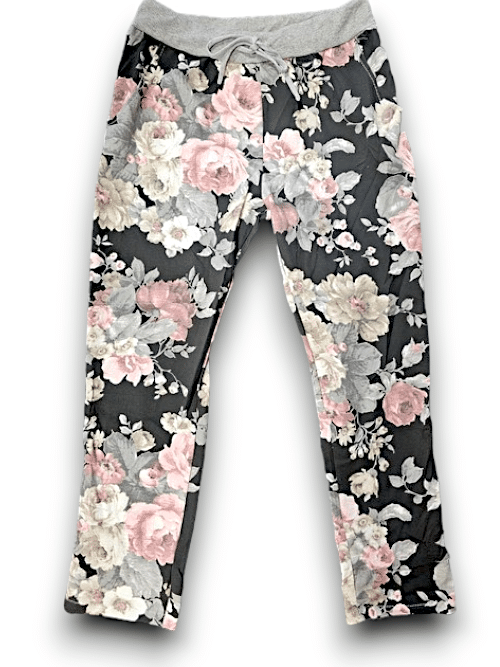 Black Scarlett Rose Joggers