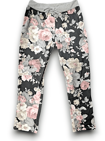 Black Scarlett Rose Joggers