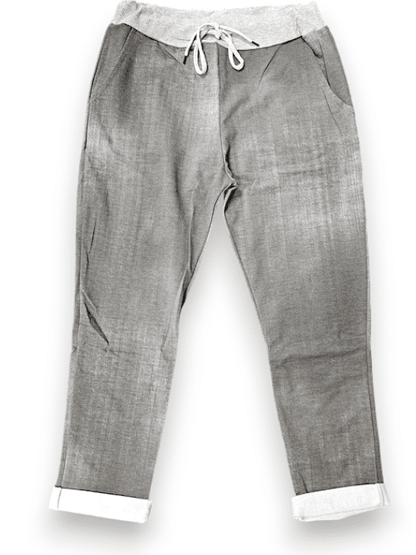 Plain Grey Denim Joggers