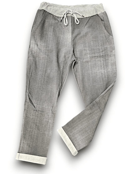 Plain Grey Denim Joggers