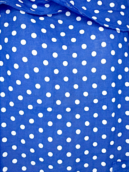 Cobalt Polka Dot Split Collar Moku Top