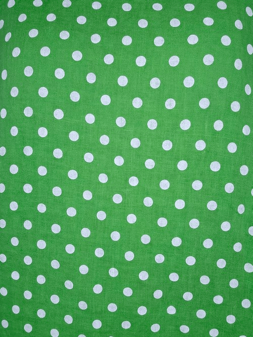 Bright Green Polka Dot Button Sleeve Hem Dress