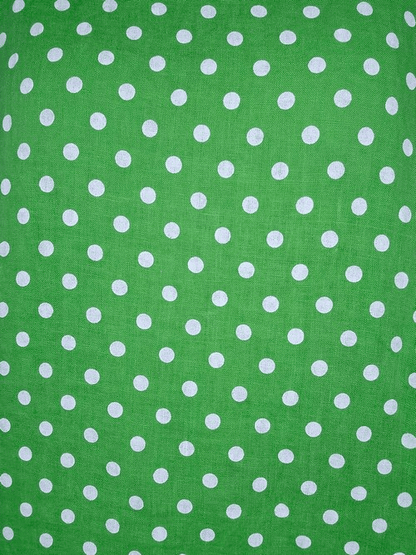 Bright Green Polka Dot Button Sleeve Hem Dress