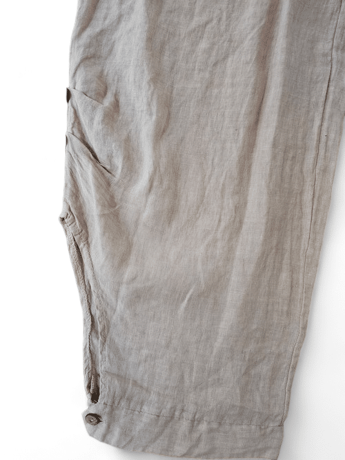 Baby Pink wide elastic waist linen Pant