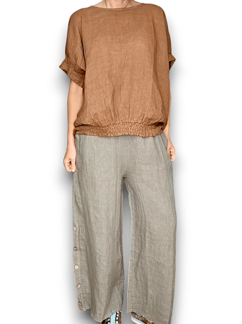 Mocha Along sides button Sailor Pant