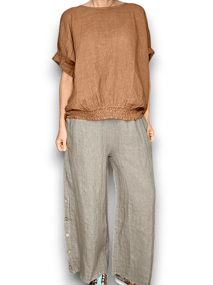 Mocha Along sides button Sailor Pant